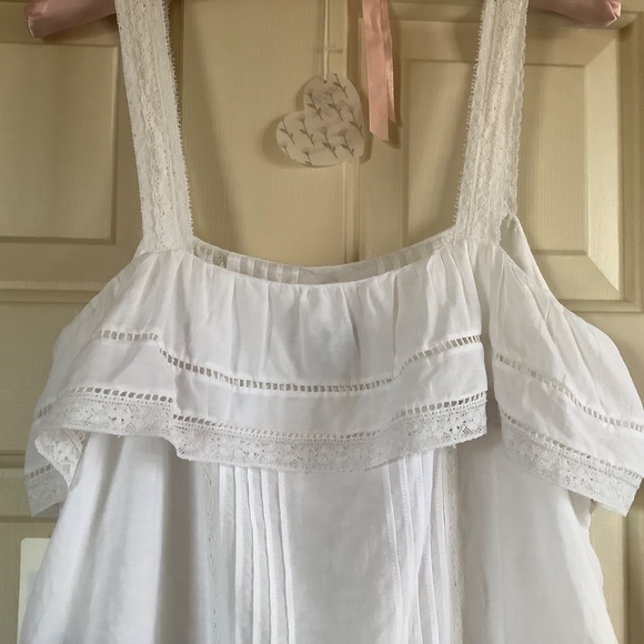 Zadig & Voltaire Cya Ruffled Lace Camisole White SZ L - Picture 9 of 16